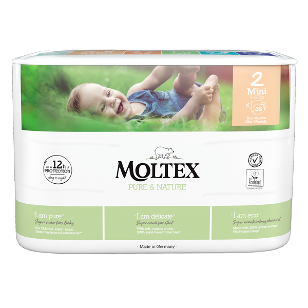 Moltex Pure & Nature Disposable Nappies - Mini - Size 2 - Pack of 38