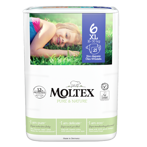 Moltex Nature XL, ekoloģiskās autiņbiksītes.